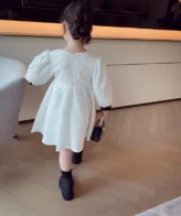 ⁦فستان الفتيات الاميرات طويلة الأكمام بتصميم كوري رائع، مناسب للحفلات والمناسبات⁩ - الصورة ⁦5⁩