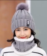 ⁦قبعة شتوية محبوكة مع وشاح ناعمة ودافئة للنساء والرجال⁩ - الصورة ⁦5⁩