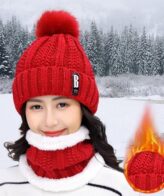 ⁦قبعة شتوية محبوكة مع وشاح ناعمة ودافئة للنساء والرجال⁩ - الصورة ⁦7⁩