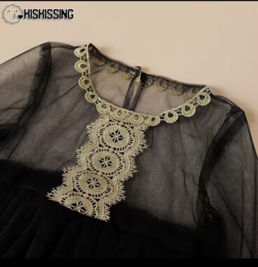 ⁦فستان بناتي أنيق بدون أكمام مع سترة شبكي بأكمام طويلة بتصميم عصري⁩ - الصورة ⁦7⁩