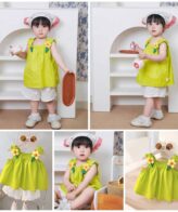 ⁦طقم بناتي  بلوزة بدون أكمام وشورت بشكل أنيق للفتيات الصغيرات ⁦⁩ - الصورة ⁦2⁩