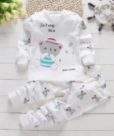 طقم بيجاما ولادي مكون من قطعتين فنيلة وسروال بنمط رسمة كرتونية