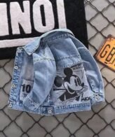 جاكيت جينز كشخة للأولاد والبنات نمط ميكي ماوس